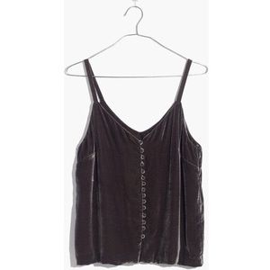 NWT Madewell Velvet Button Front Top
